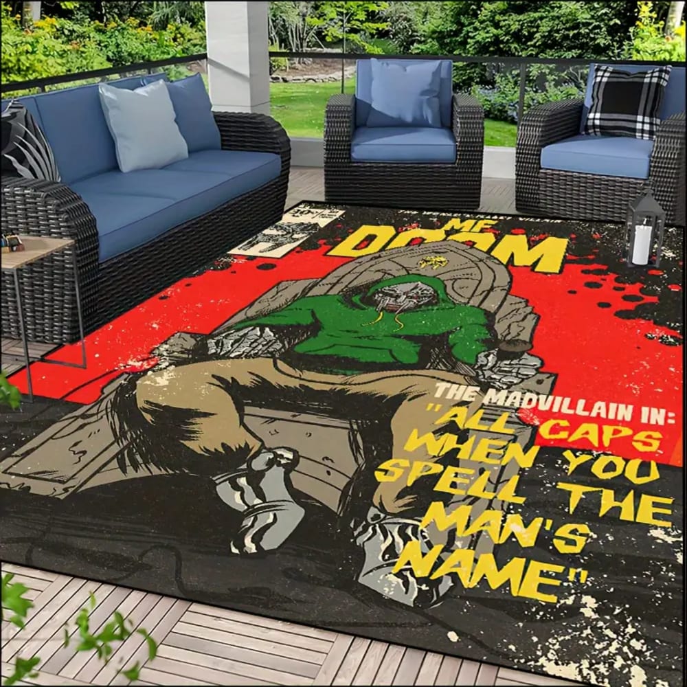 Doomsday ALL CAPS Mask Print Rug